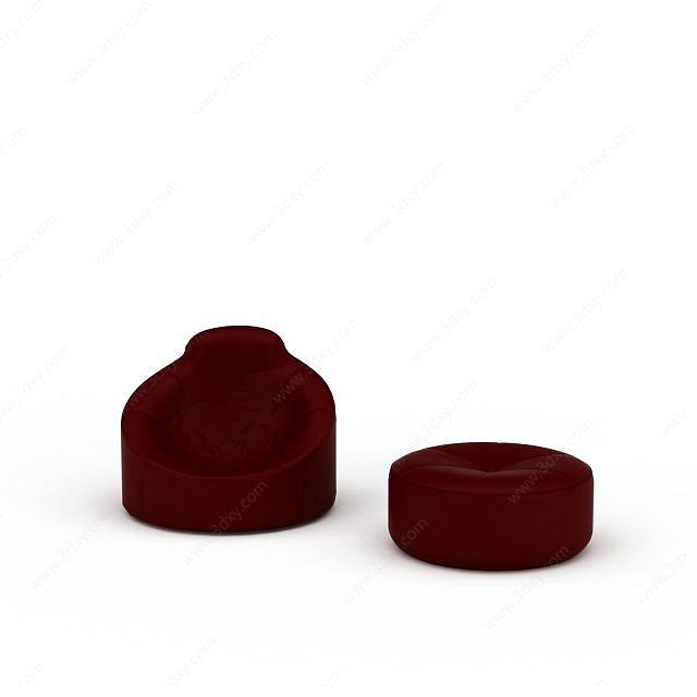 红色创意沙发3D模型