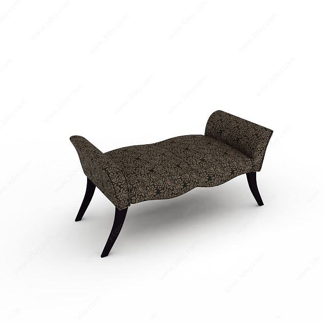 客厅舒适长椅3D模型