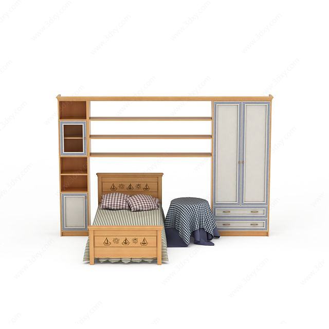现代简约卧室3D模型