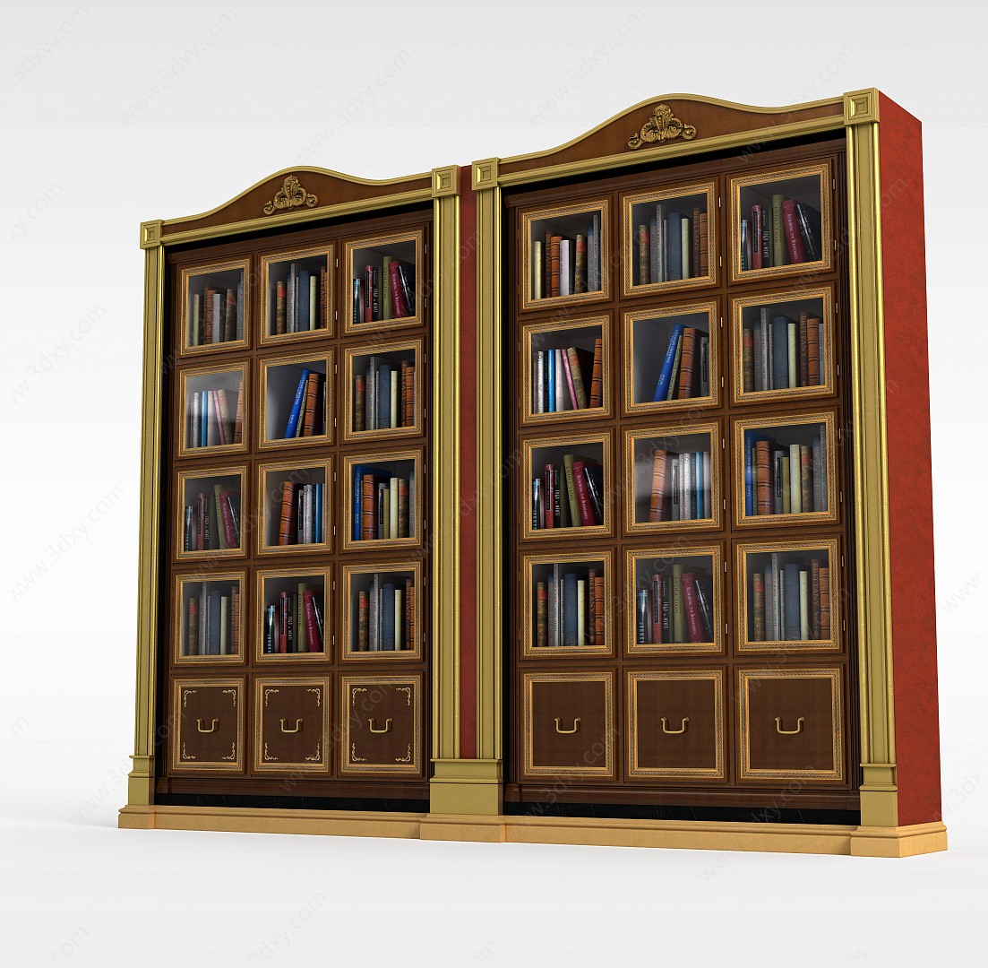 立式书柜3D模型