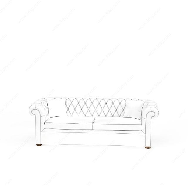纯白色沙发3D模型