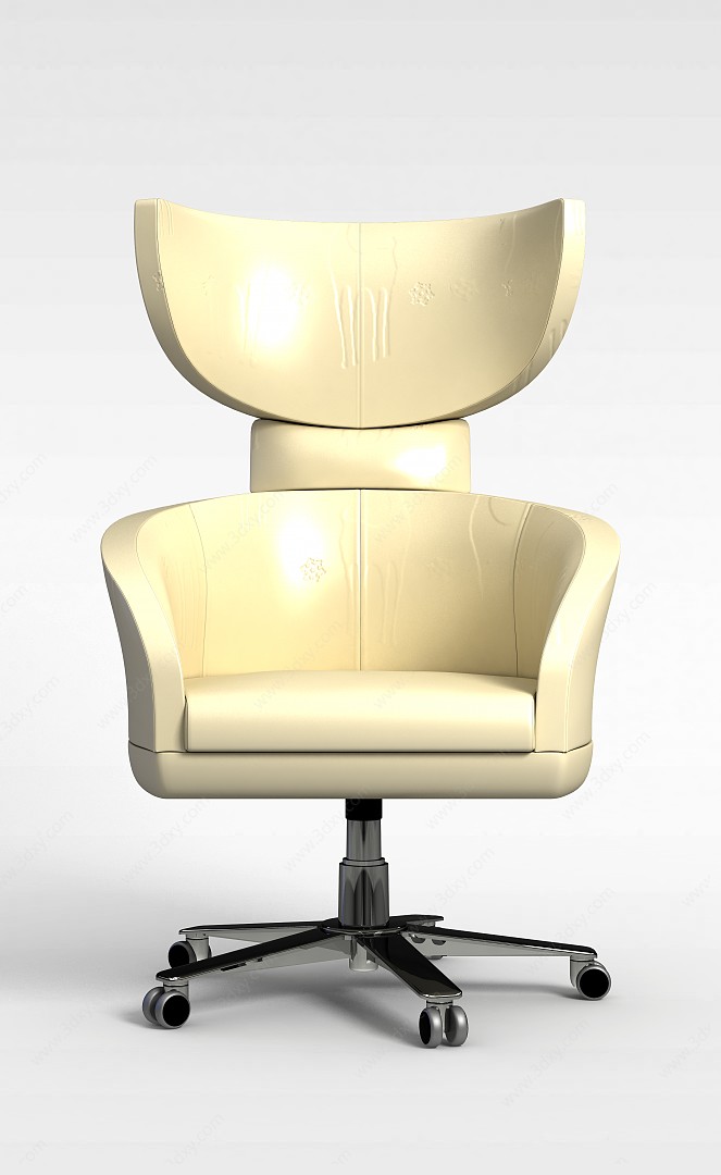 米色真皮转椅3D模型