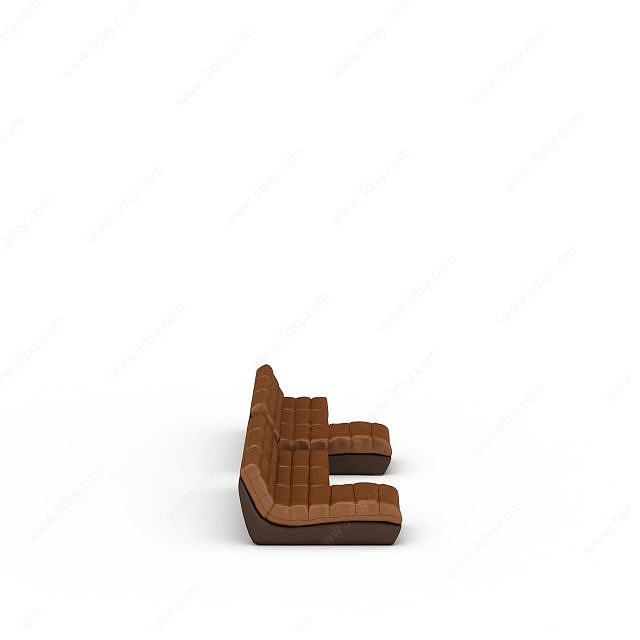 棕色沙发3D模型