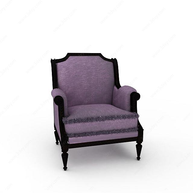 紫色单人椅3D模型