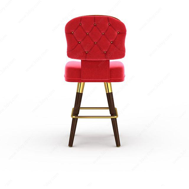 红色个性高脚椅3D模型