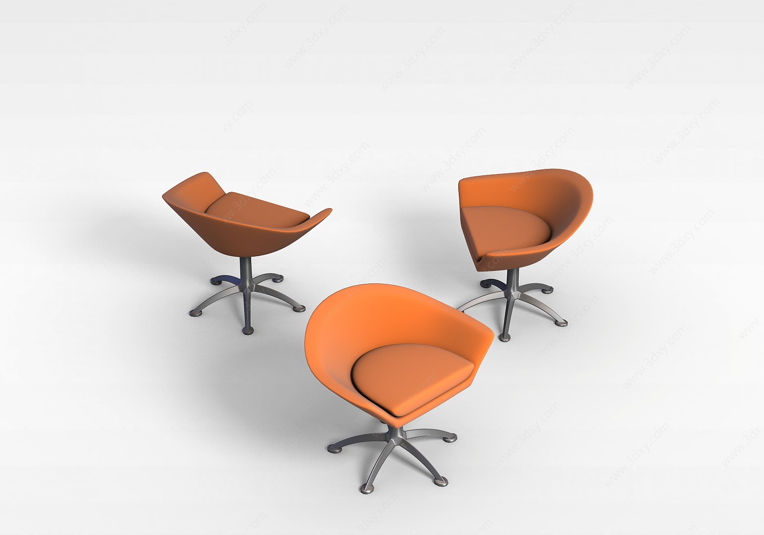 橘色转椅组合3D模型