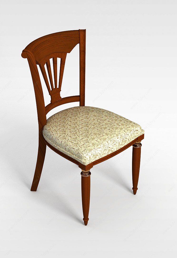 实木简约椅子3D模型