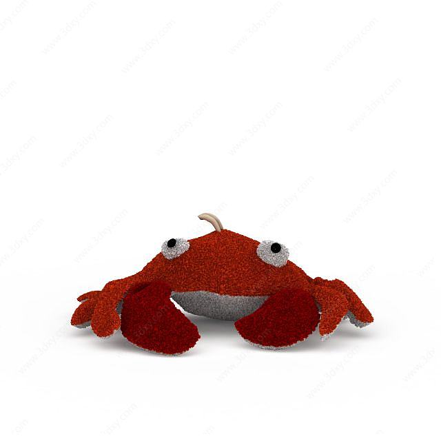 毛绒螃蟹玩具3D模型