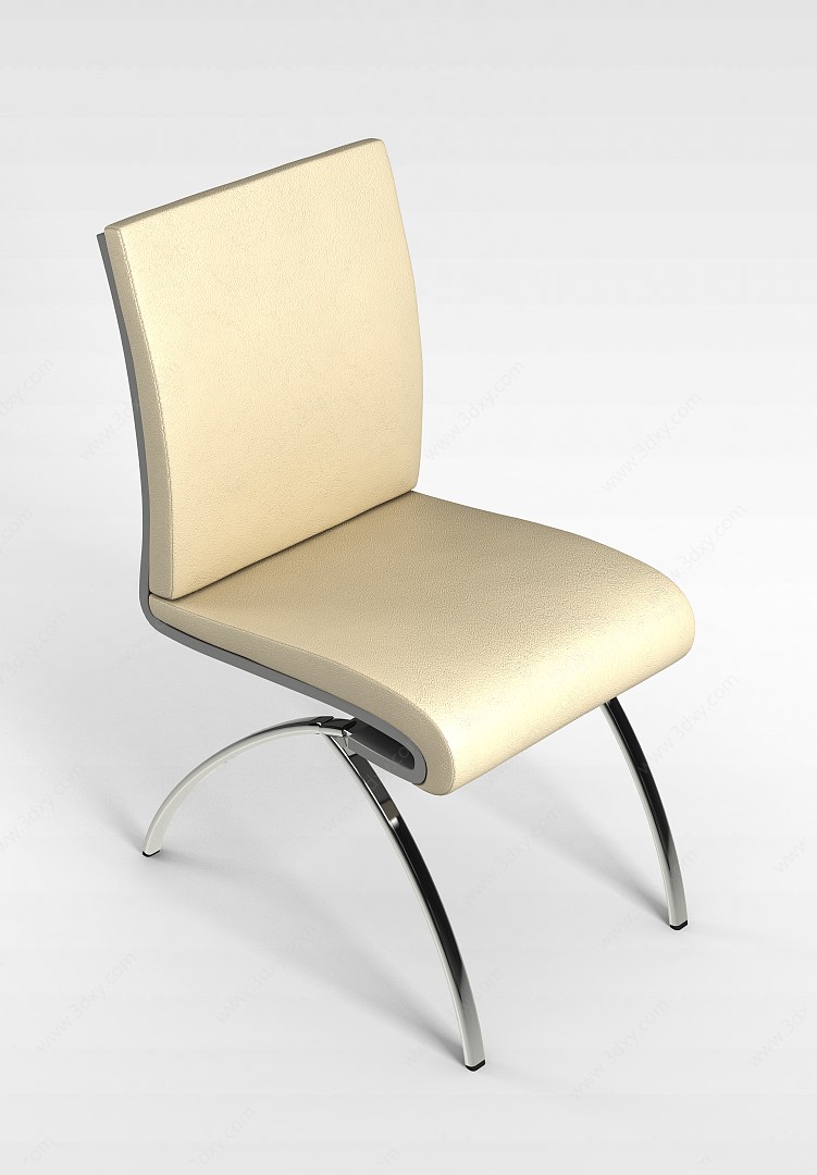 简约米色椅子3D模型