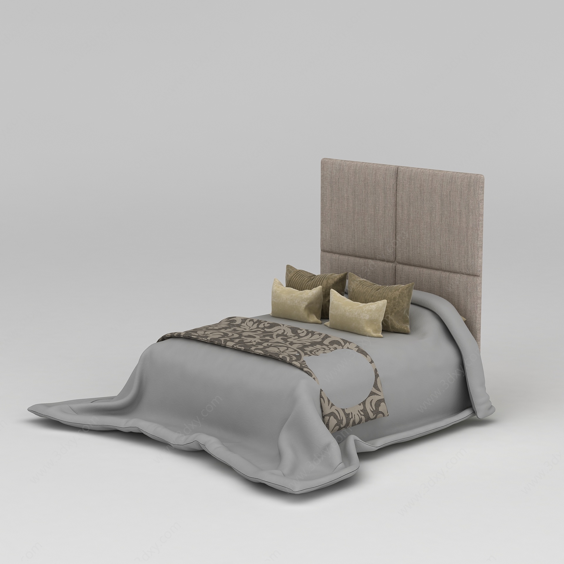 创意双人床3D模型