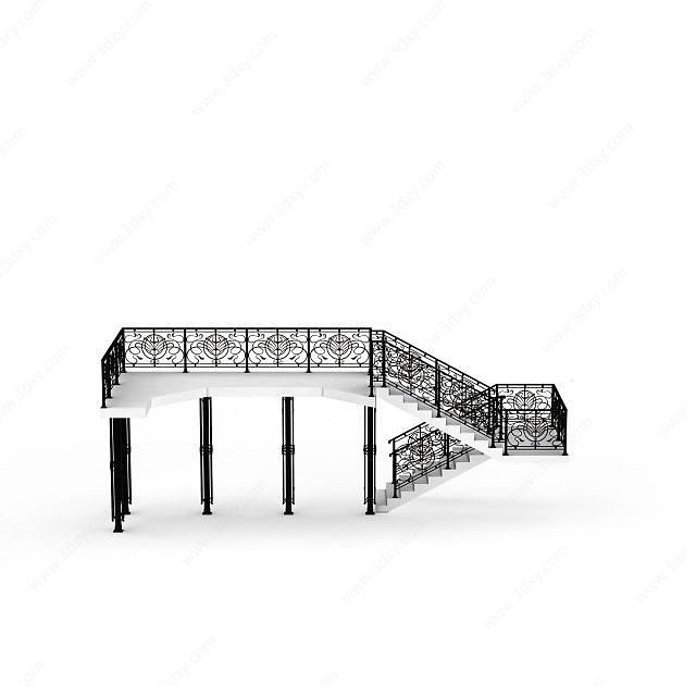 镂空折叠楼梯3D模型