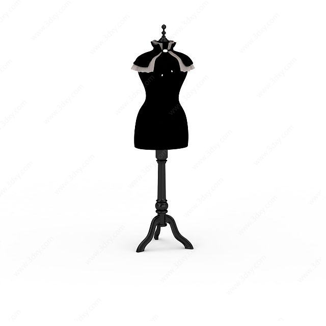 黑色女式套装3D模型
