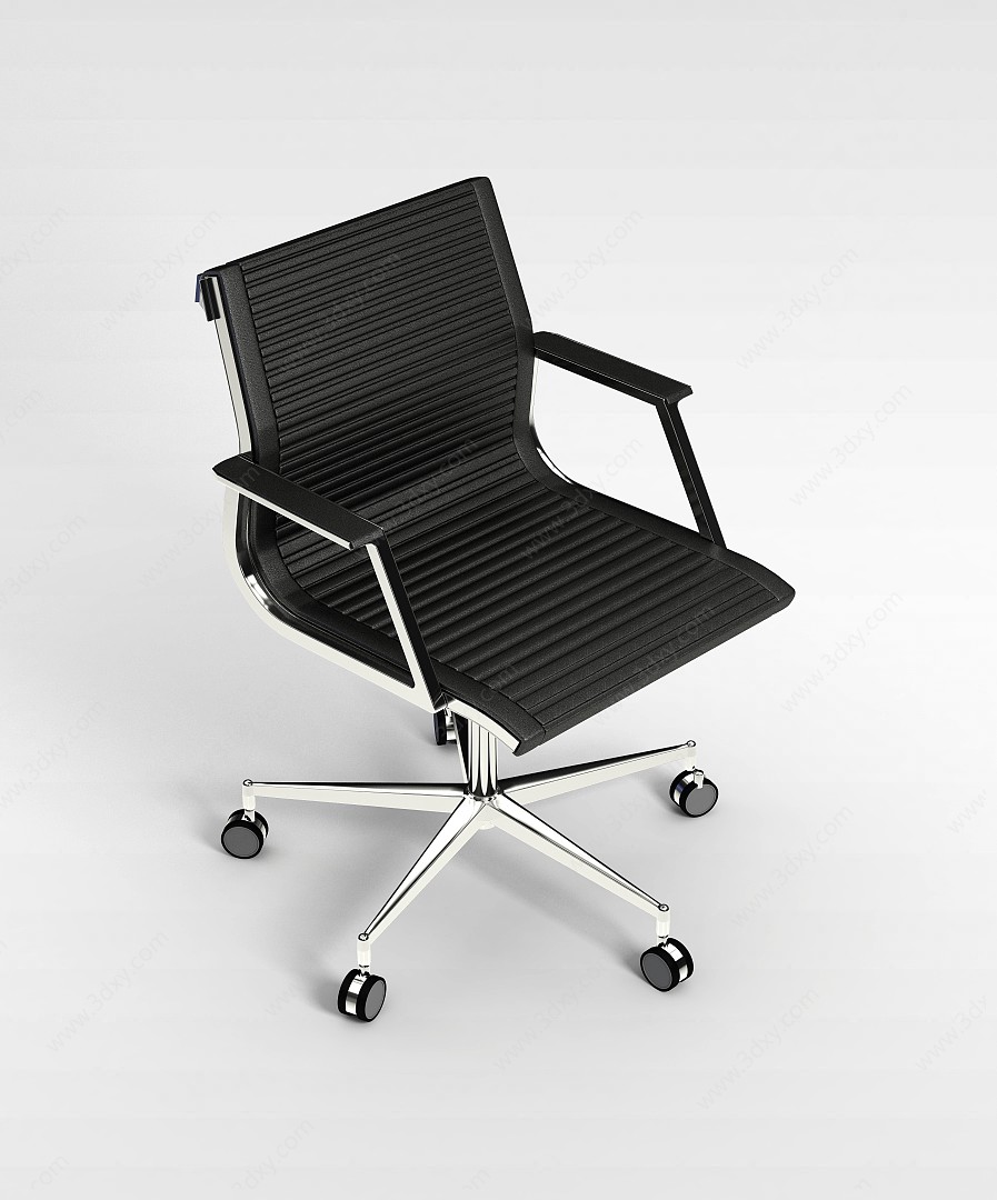 黑色办公转椅3D模型