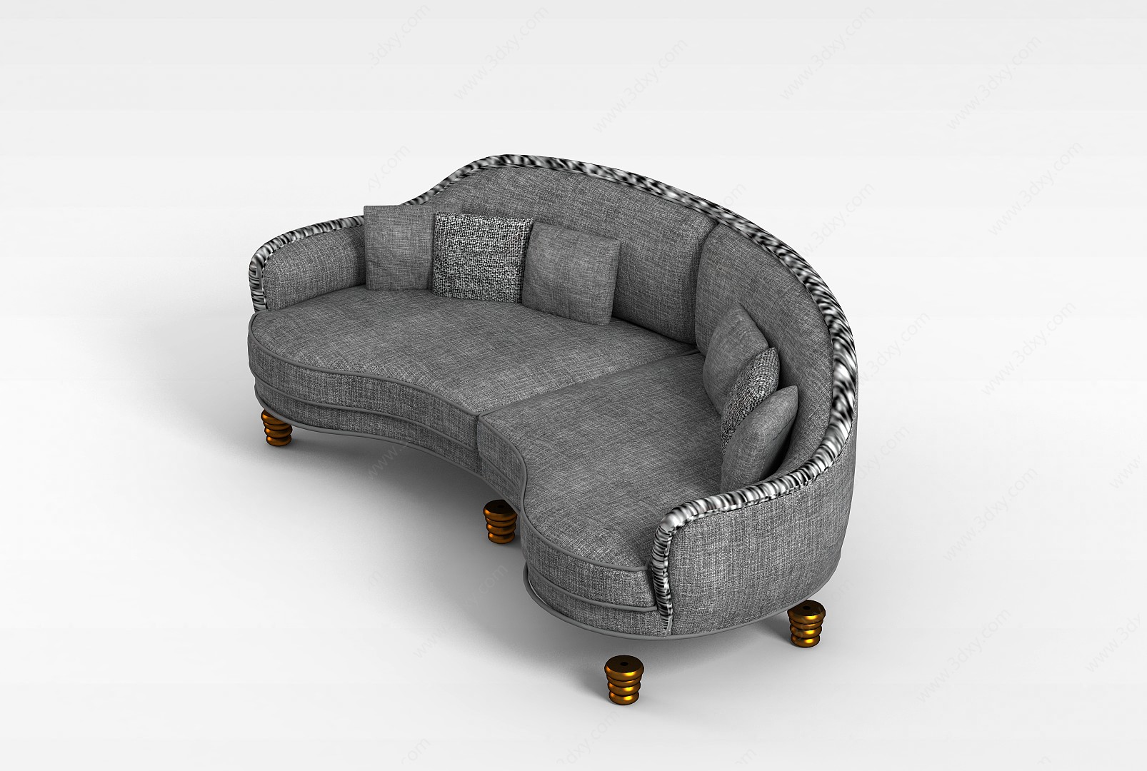 欧式u型沙发3D模型