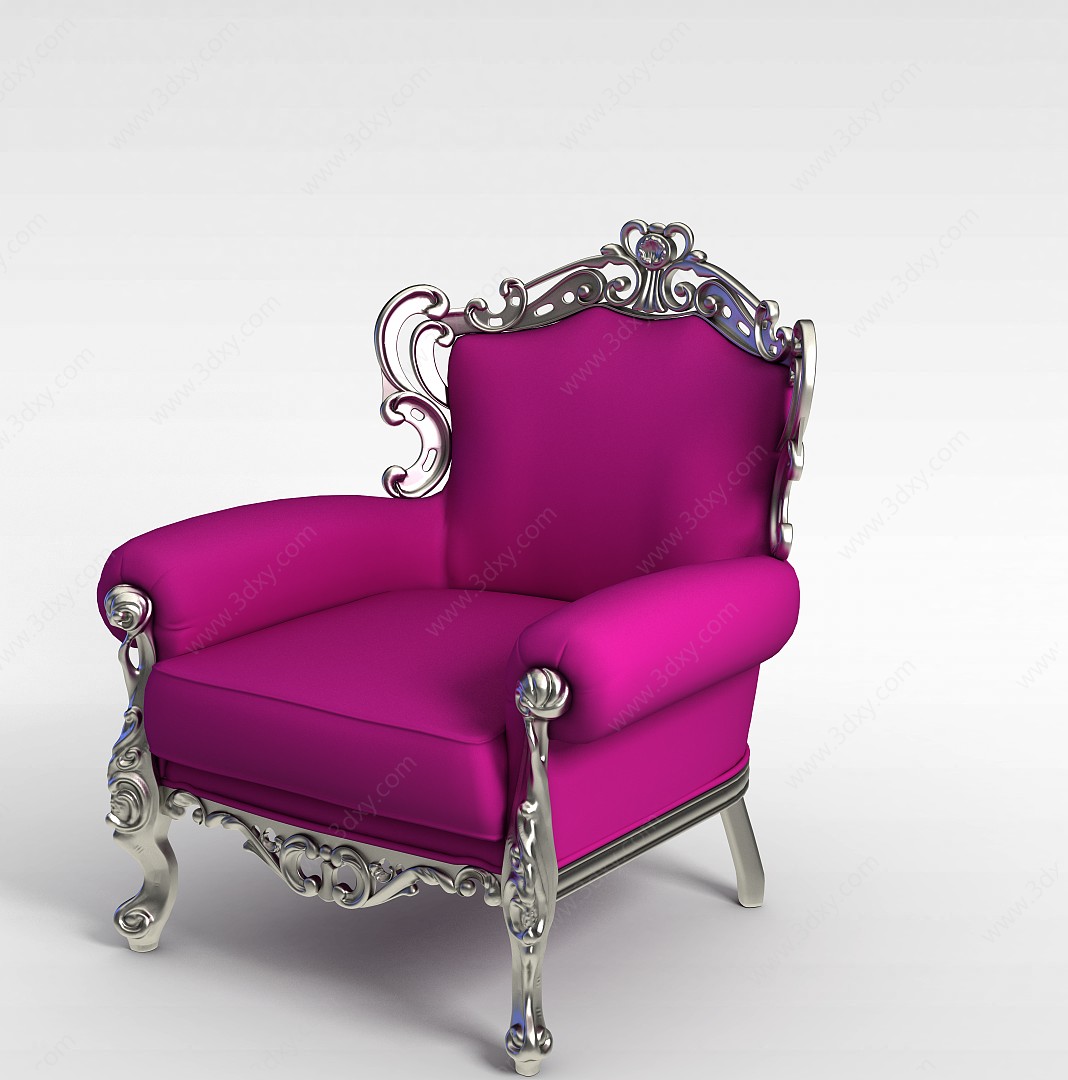 粉红沙发椅3D模型
