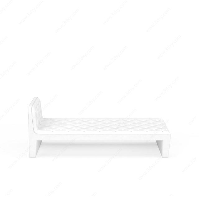 白色沙发床3D模型