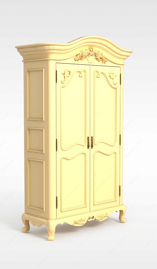 黄色实木柜子3D模型