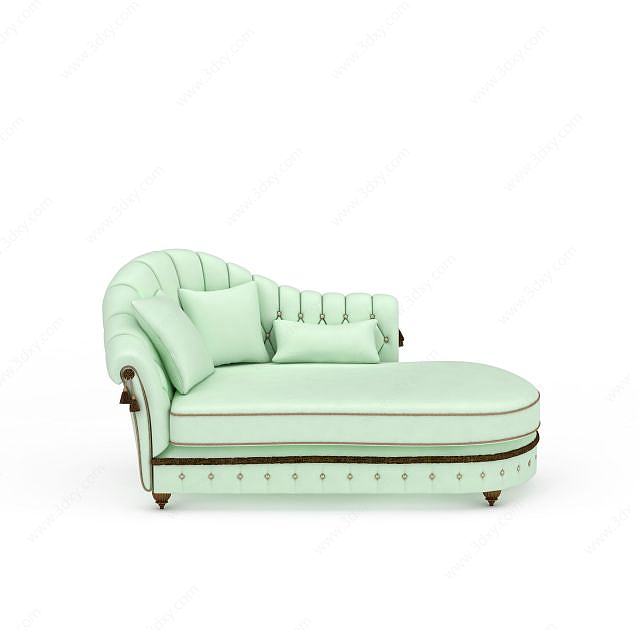 现代绿色沙发床3D模型