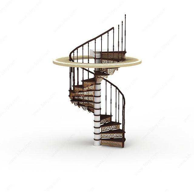 现代回旋楼梯3D模型