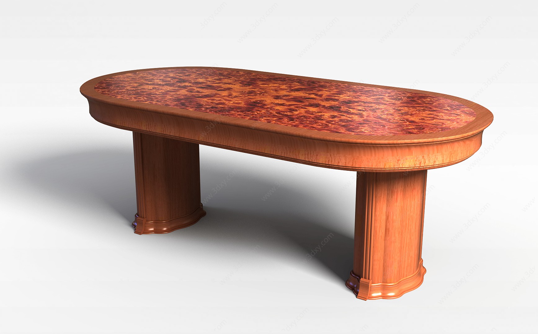 椭圆实木桌子3D模型