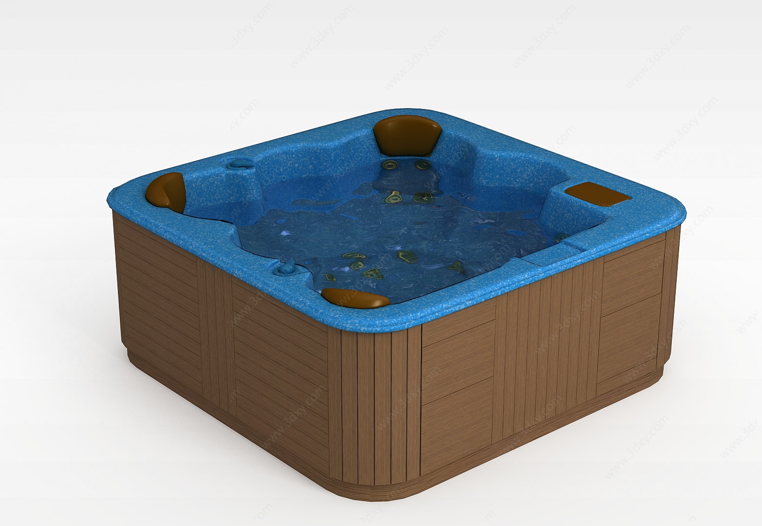 蓝色家用浴缸3D模型