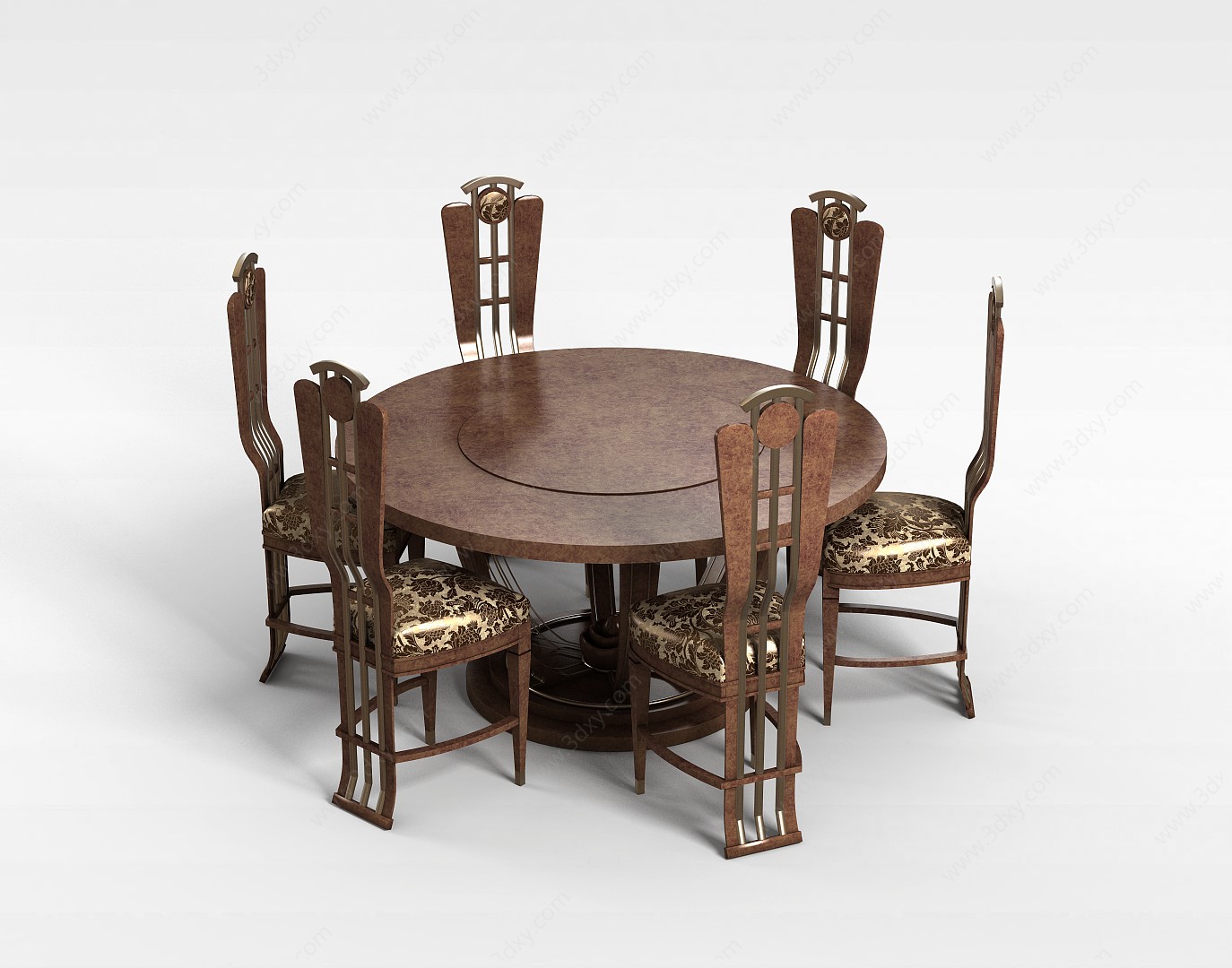时尚木质桌椅3D模型
