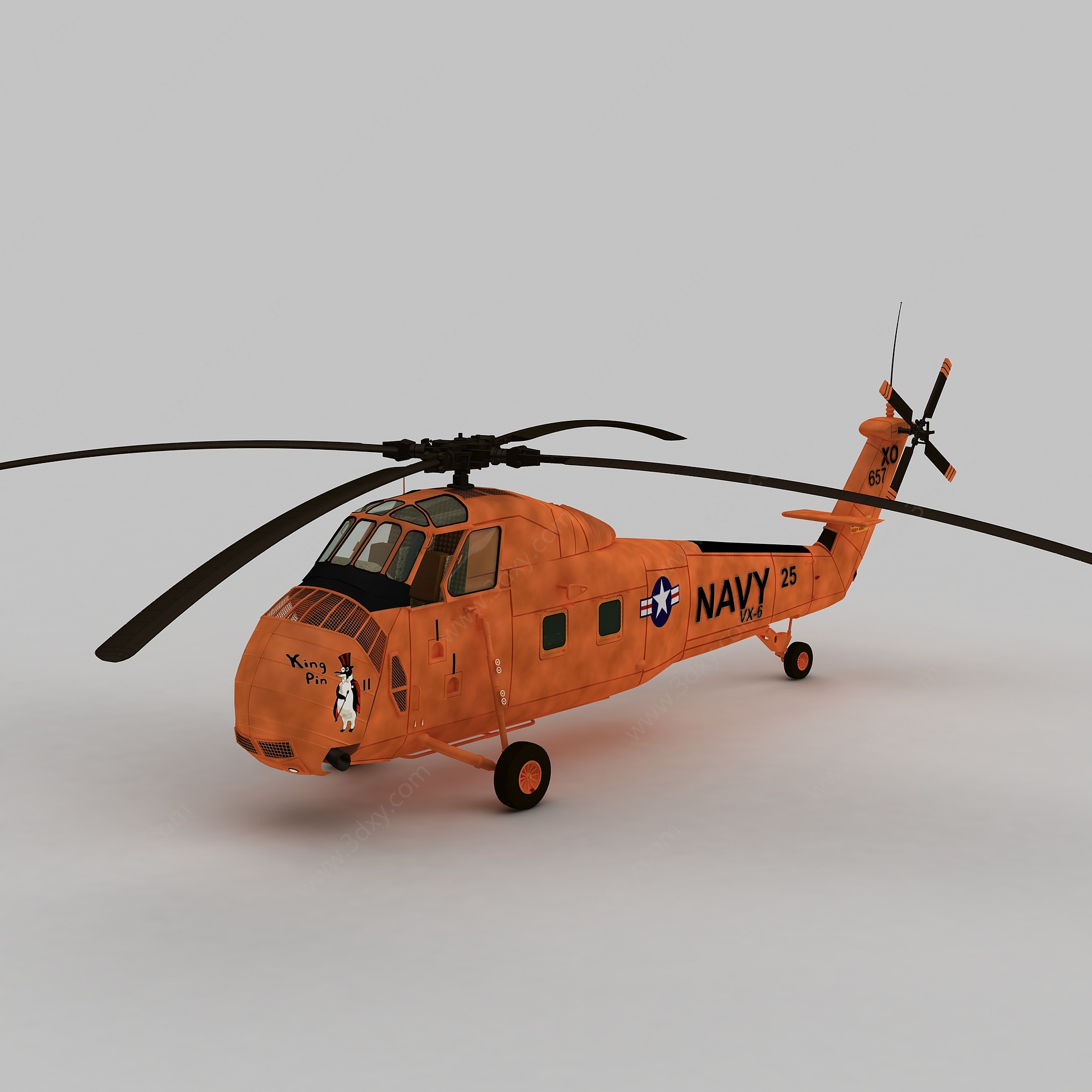 HUS1直升机3D模型