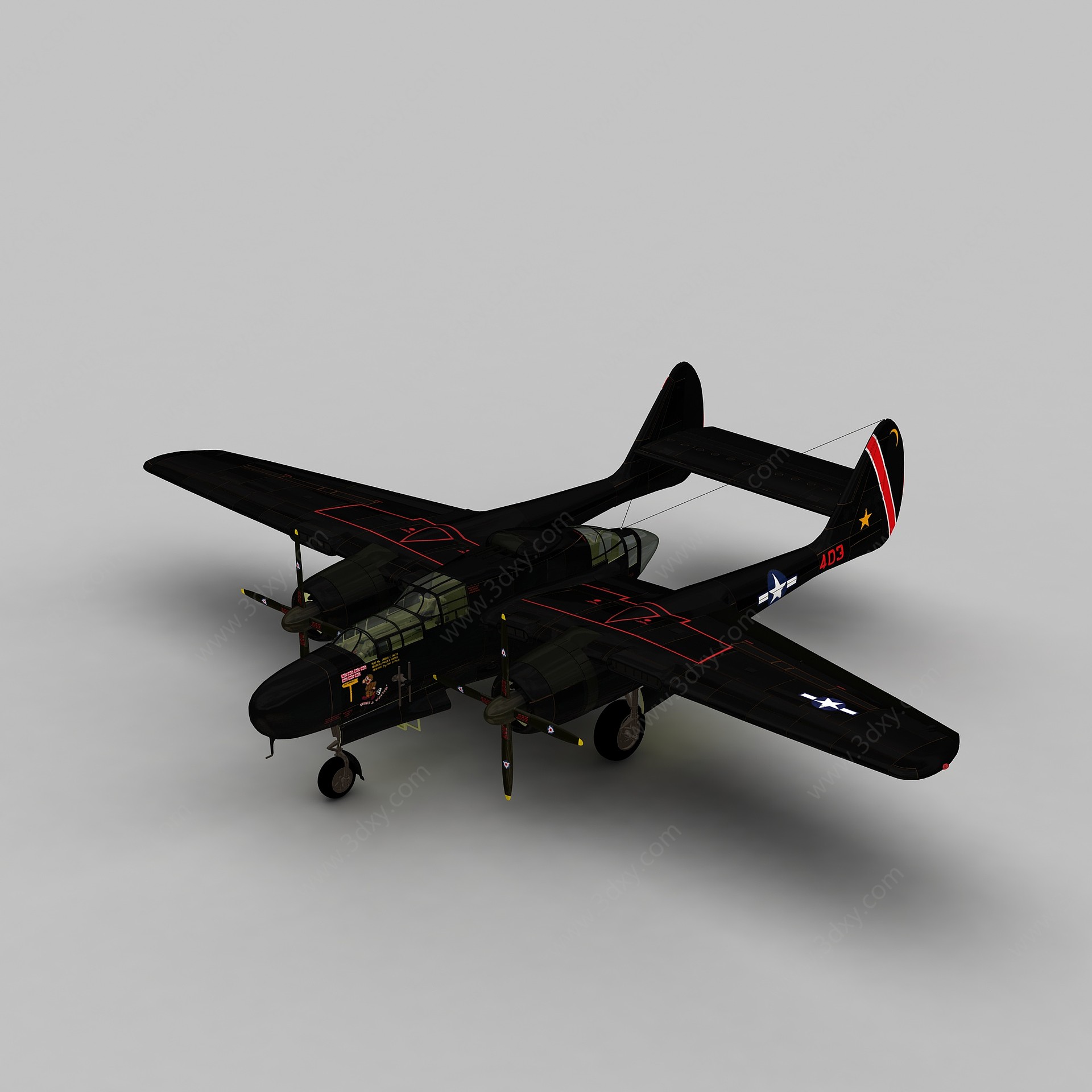 P61b战斗机3D模型