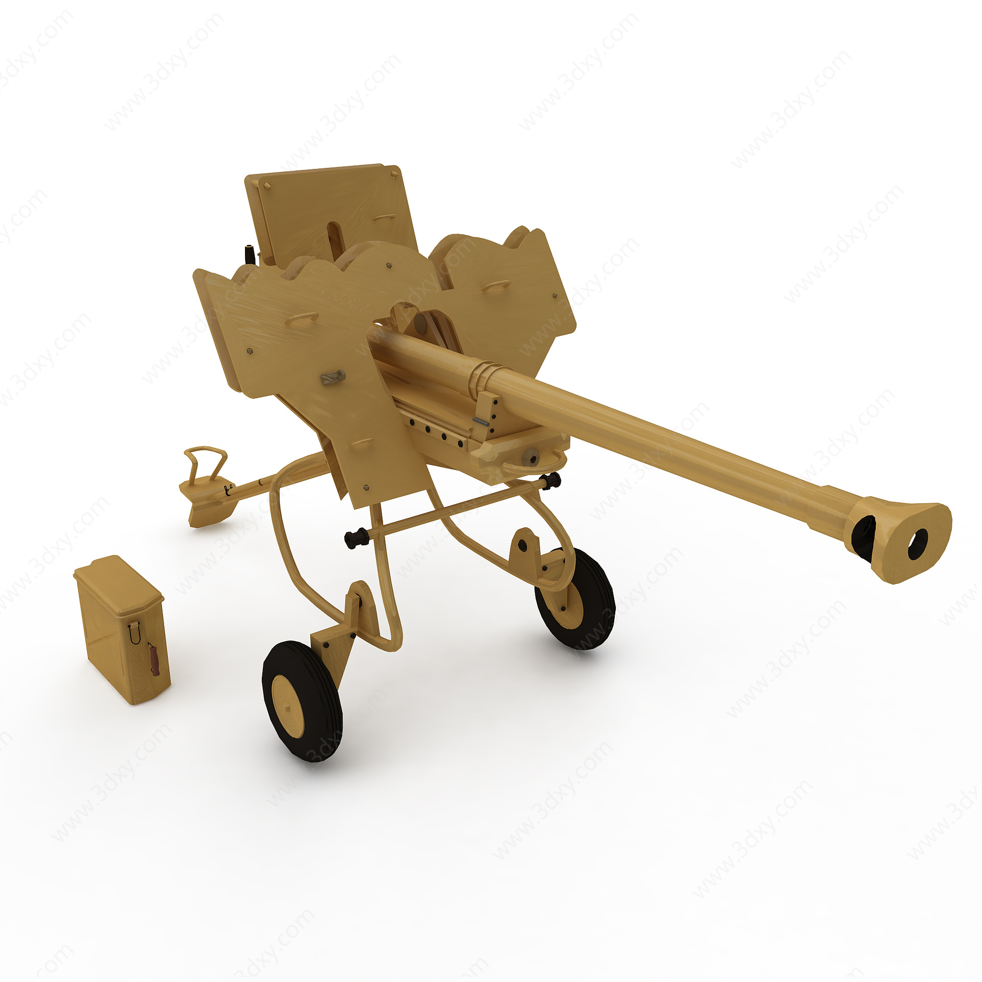 40型128毫米防空炮3D模型