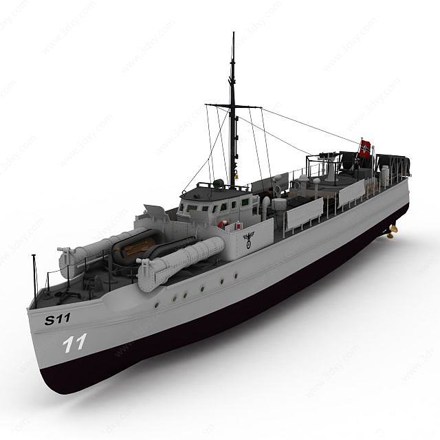 E-BOAT军舰3D模型