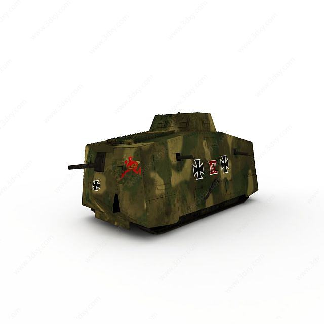 迷彩堡垒装甲车3D模型