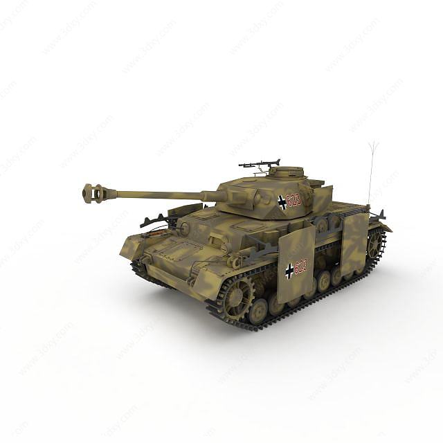 德国4号坦克3D模型