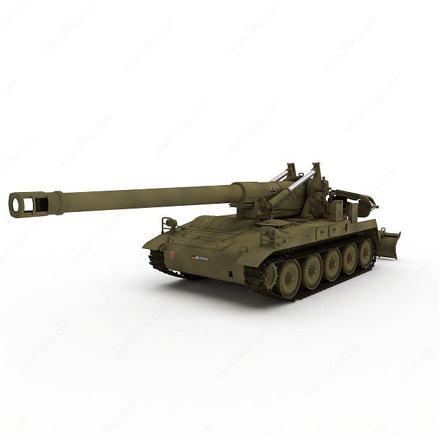 反坦克大炮3D模型