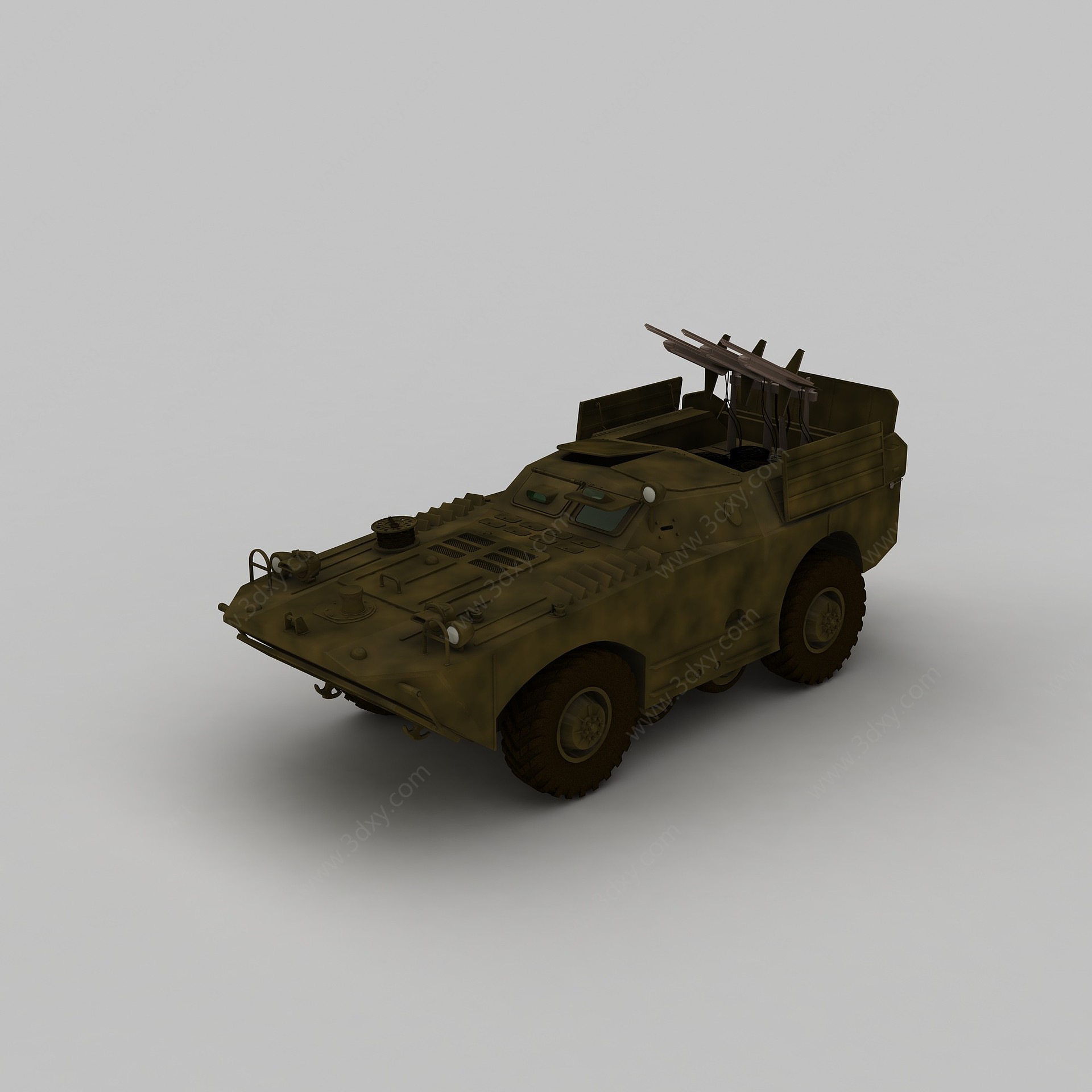 防空导弹车3D模型