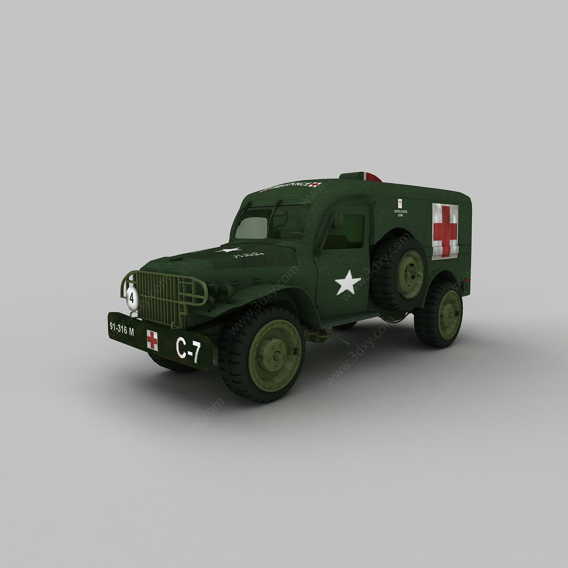军用医护车3D模型