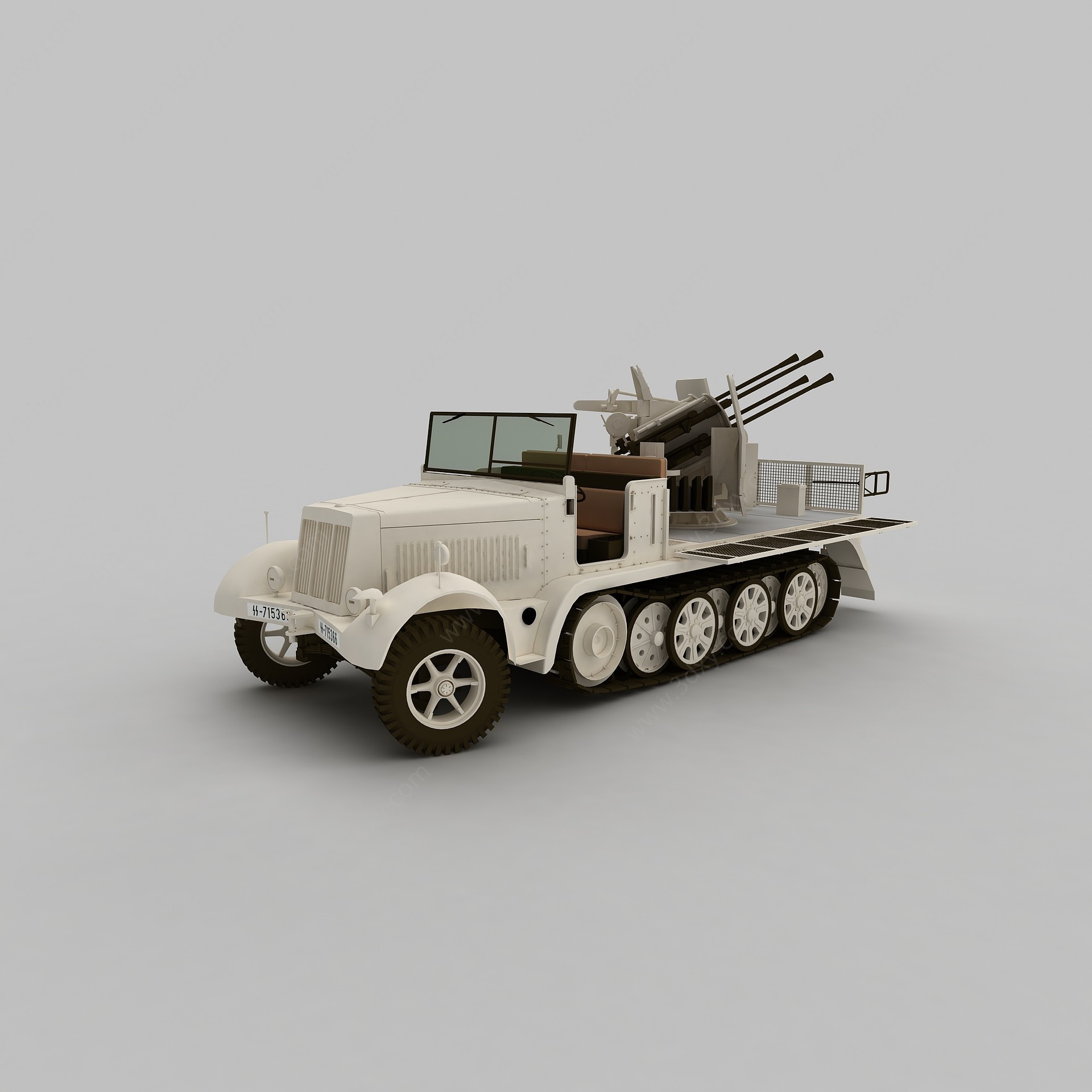 军事侦察车3D模型