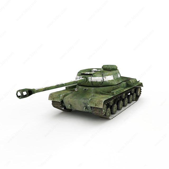 美国T34重型坦克3D模型