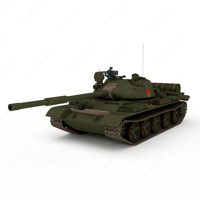 苏联T62A中型坦克3D模型