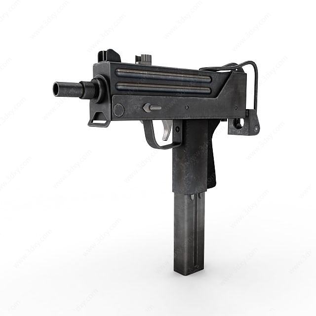 乌兹冲锋枪3D模型