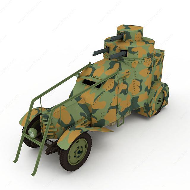 迷彩装甲车3D模型