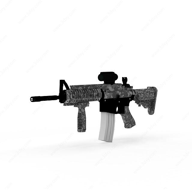 现代迷彩突击步枪3D模型