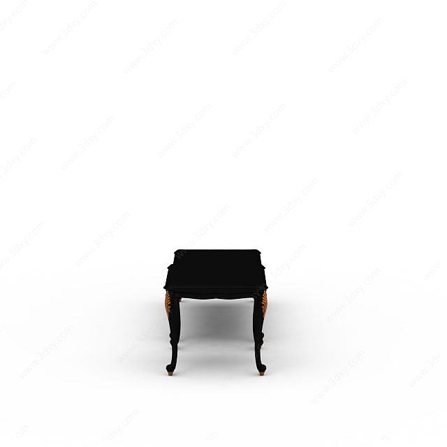 黑色实木桌子3D模型