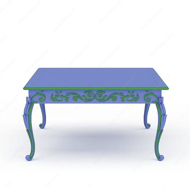 紫色雕花桌子3D模型