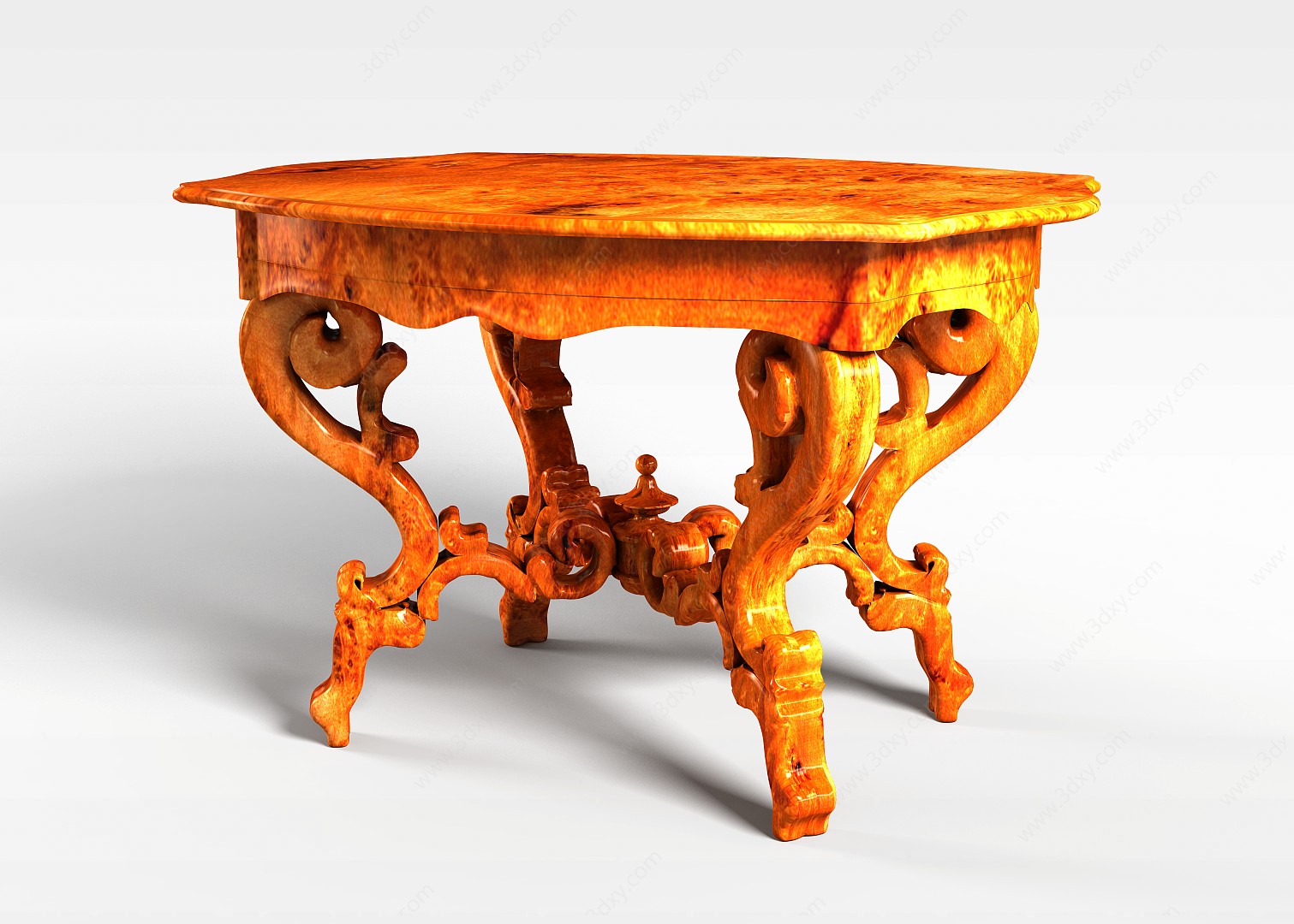 红木雕花桌子3D模型
