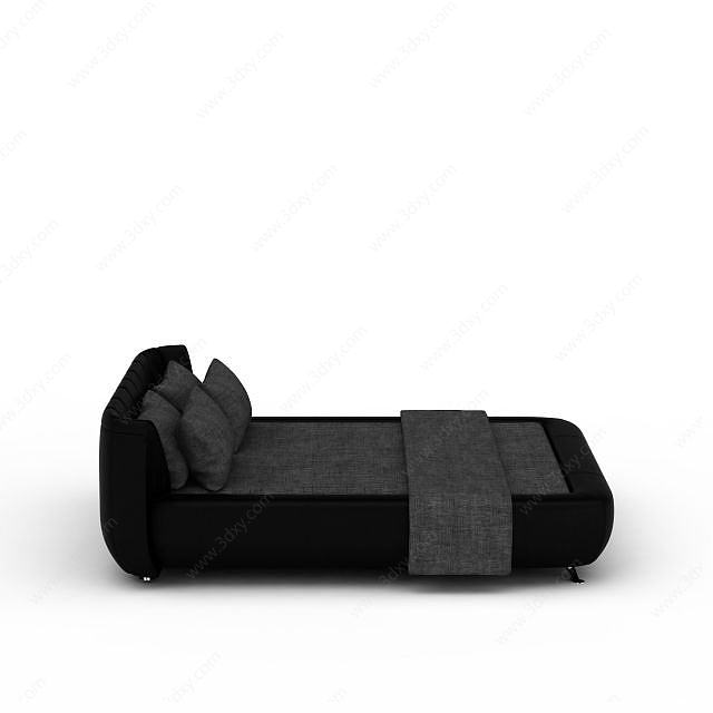 布艺双人床3D模型
