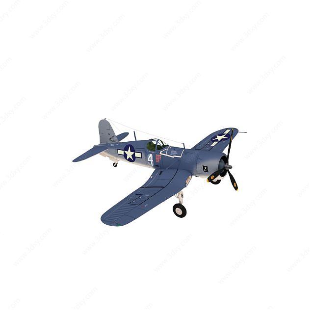 二战单翼飞机3D模型