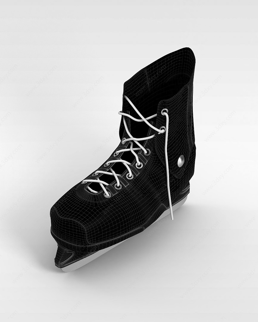 单排滑冰鞋3D模型