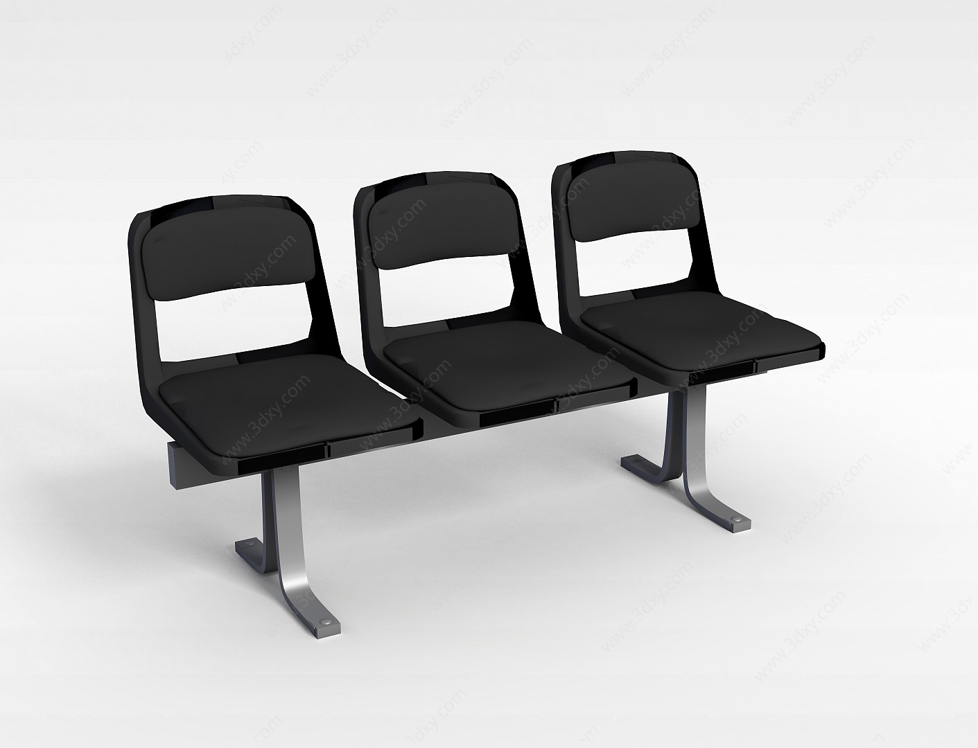 黑色排椅3D模型