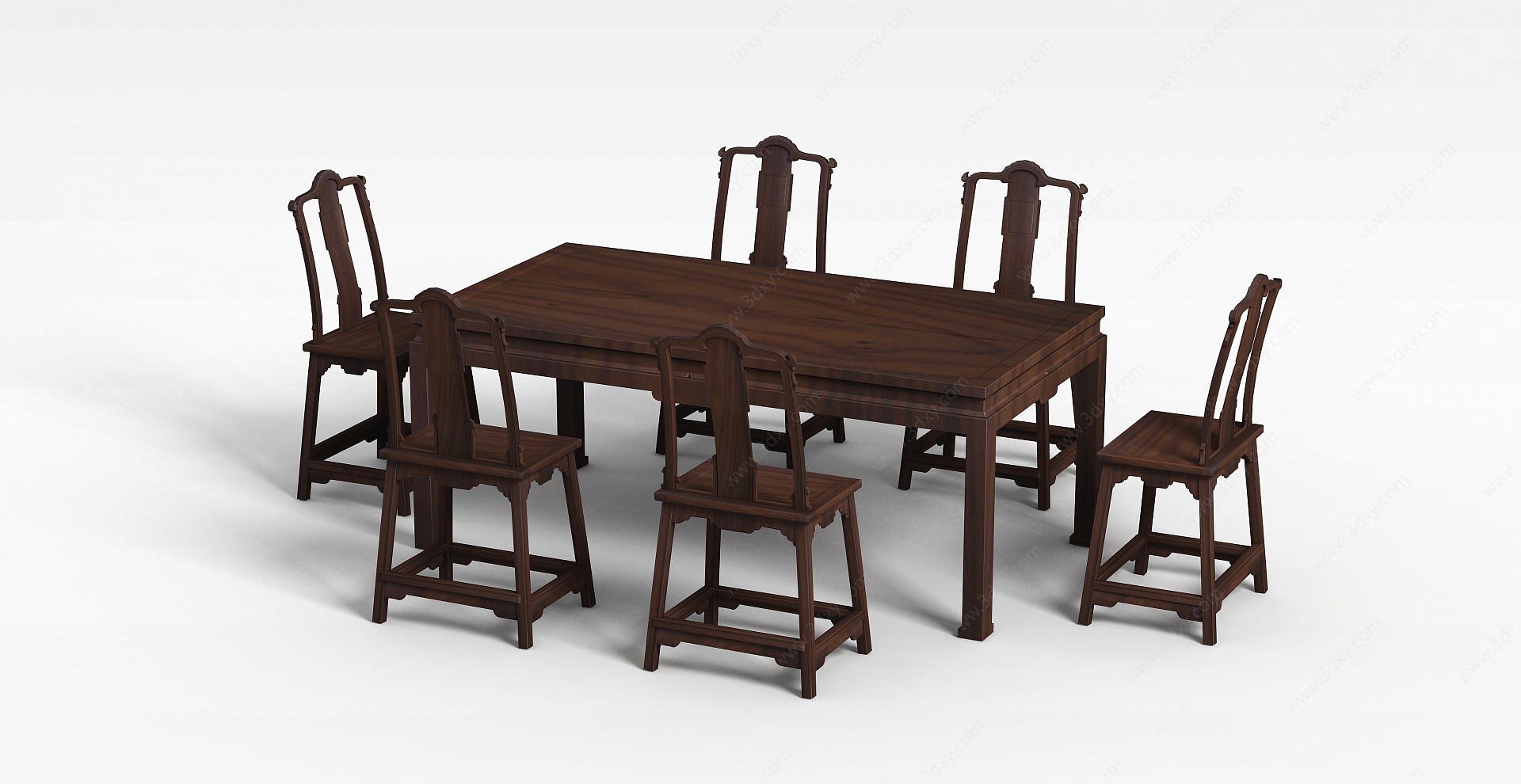 茶馆桌椅3D模型