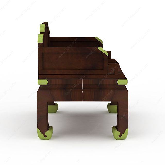 实木桌椅3D模型